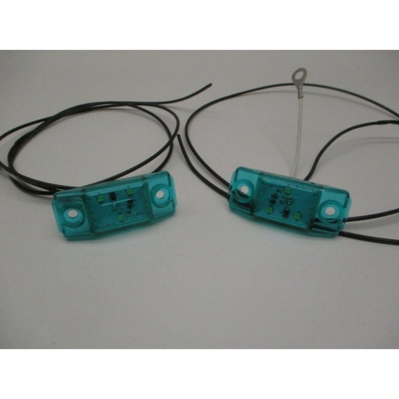 (2) 2.75" Green LED Accent Utility Step Under Cabinet Shelf Lights Camper RV