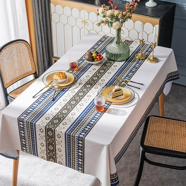 Nvzi Mantel de vinilo resistente al agua y al aceite, resistente al agua, mantel de plástico resistente, mantel rectangular lavable para picnic en exteriores e interiores de 55 x 70 pulgadas (01)