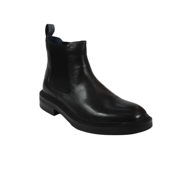 Men's Slip On Boot STEVE MADDEN Leather Upper Plain Toe Hatton Black