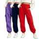 thumbnail image 2 of Pantalones deportivos largos para niños, 3 piezas, color sólido, cintura elástica con bolsillos laterales, ajustados, de poliéster, 2 of 7