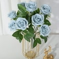 thumbnail image 4 of sunsanly Artificial Rose Great Fidelity Not Withered Non-fading Easy Care Decorative Home Decoration 9 Bulbs Wedding Party Imitation Rose Balcony Decor Stuff, 4 of 8