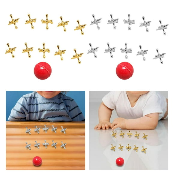 Juego de Jacks con pelota,Juego de Jacks con Bola Juego de Jacks Clásico,Juego de juguetes de la vieja escuela con jacks de metal,Juegos de mesa tradicionales clásicos para niños de