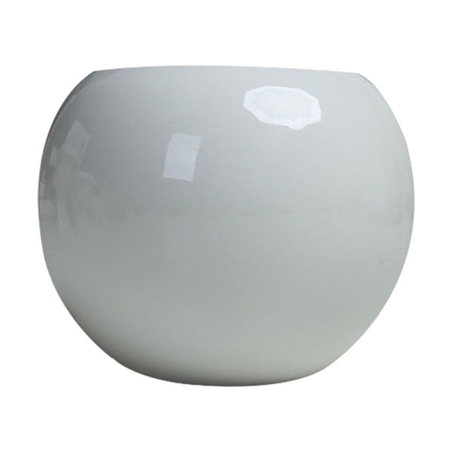 Delicate White European-style Family Balcony Ceramic Flower Pot for Home Use Ball Design Pot Without Hole