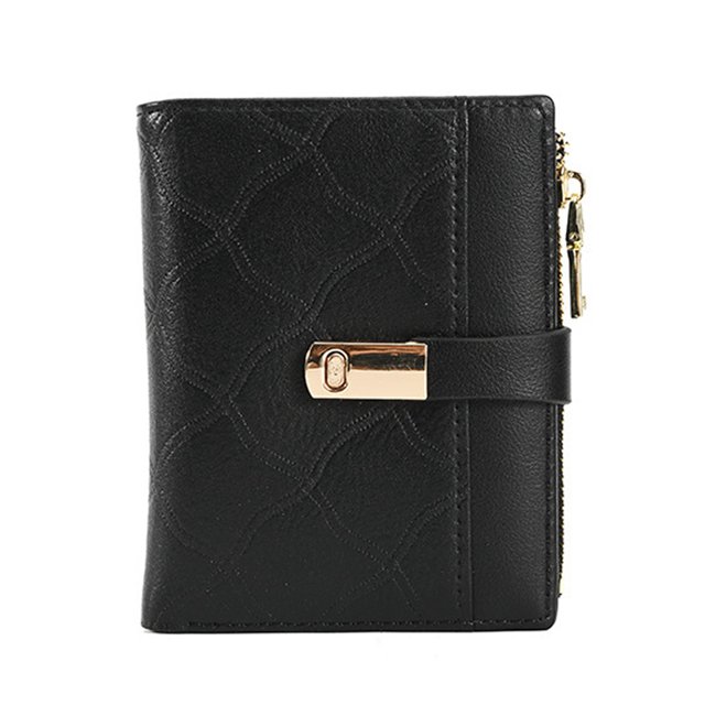 Monedero pequeño compacto de cuero para mujer con ventana de identificación, monedero para tarjeta de crédito MFZFUKR BST3000975-1