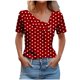 thumbnail image 1 of Camisetas de Manga Corta para Mujeres Casual, Camiseta con Botón Impreso a Damas para Diario, Espectáculo Y Fiesta, 1 of 6