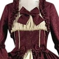 thumbnail image 4 of Vestido HUOGUO, corte gótico vintage, cuello cuadrado, patchwork, 4 of 4