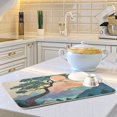 thumbnail image 6 of Yayeee Dish Drying Mat for Kitchen Counter 16"x18" Microfiber Absorbent Pad, Pine Tree Rainbow, 6 of 7