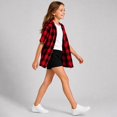 thumbnail image 6 of JAJAHO Girls Flannel Shirt Kids Plaid Hoodie Short Sleeve Button Down Shirts For 4-14 Years, 6 of 6