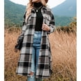 thumbnail image 4 of Camisa de franela a cuadros para mujer, Camisas largas de franela a cuadros para mujer Camisas largas de franela a cuadros para mujer Camisas largas de franela a cuadros para mujer Multifuncional, 4 of 8