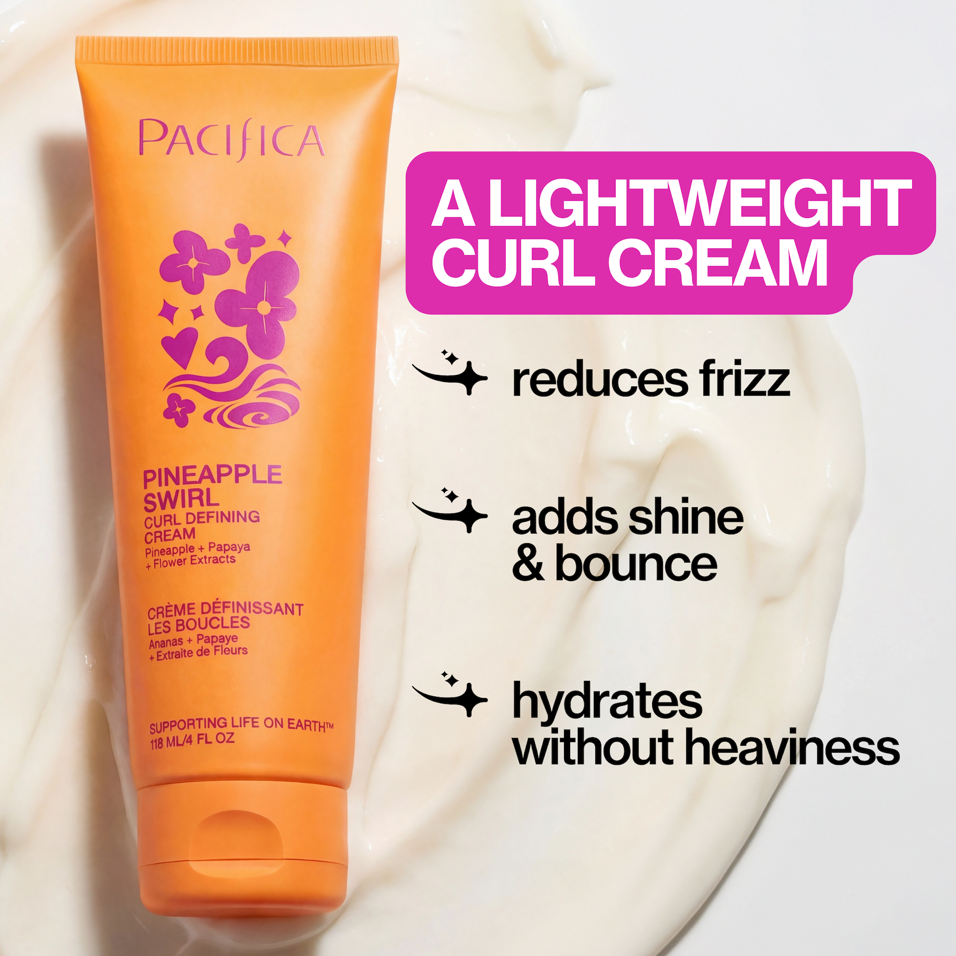 Pacifica Pineapple Swirl Curl Defining Cream, 4 fl oz photo 4