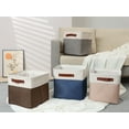 thumbnail image 6 of Unique Bargains Storage Cube Fabric Bin with Handles Dark Brown 11*11*11in, 6 of 6