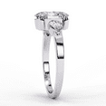 thumbnail image 4 of 3 Stone Diamond Ring 1.20 CT Oval Cut Lab Grown Diamond Solitaire Engagement Ring, Side Pear Diamond Ring, Anniversary Proposal Ring For Her, 4 of 4