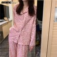thumbnail image 1 of Ins Stylle-Pijama de manga larga para mujer, ropa para el hogar, ropa de salón de ocio, primavera y otoño, nueva, 1 of 4