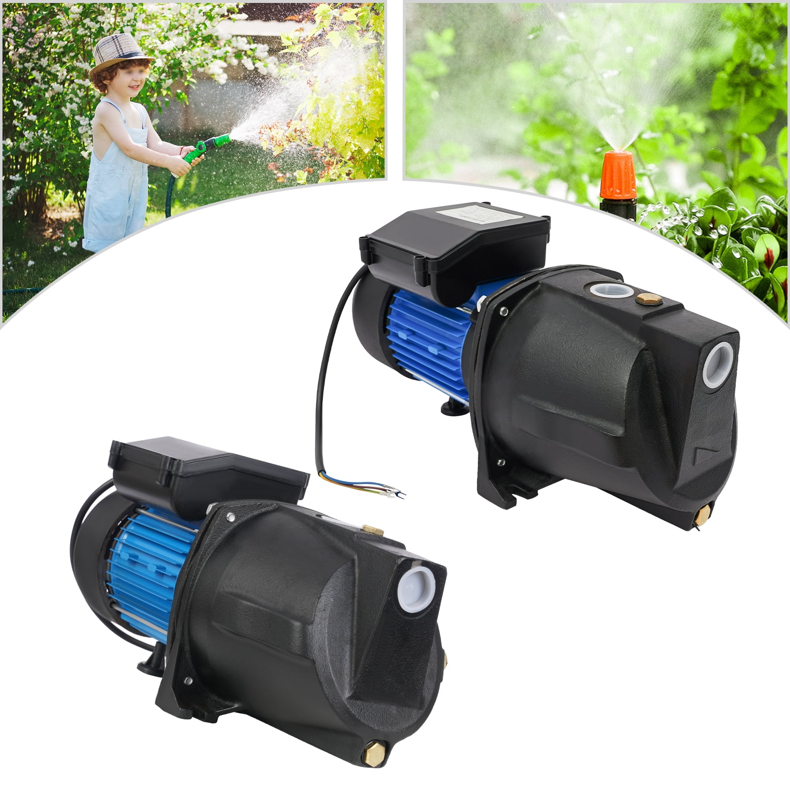 Wildnix Solar Water Pump, Shallow Well Pump with Cast Iron and Copper Construction, 3420rpm Speed, 6.56ft Power Cord, for Efficient Farm Irrigation and Garden Use