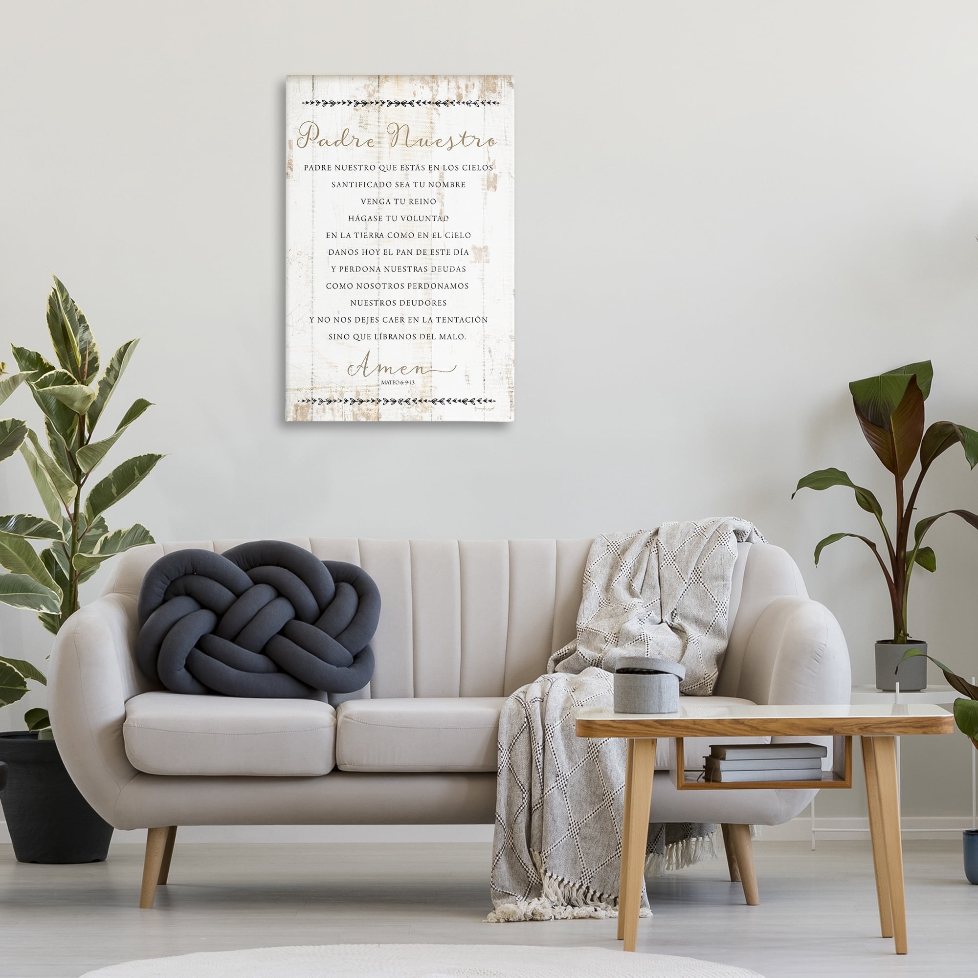 Stupell Industries Padre Nuestro Oración Religious Quotes and Sayings Painting Wrapped Canvas Art Print Wall Art, 36 x 24