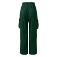 thumbnail image 4 of Caqnni Cargo Pants for Men Street Fashion Wide Leg Parachute Pants Loose Fit Y2K Pants Drawstring Casual Pants Joggers Multi Pockets Work Hiking Pants (3XL,Z08-Dark Green), 4 of 7