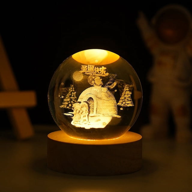 Adornos de escritorio con forma de bola de cristal del sistema solar para novias, estudiantes, decoraciones de luz nocturna con forma de bola de cristal, regalo de cumpleaños