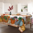 thumbnail image 3 of Fall Tablecloth 60×84 Inches, Orange Buffalo Plaid Fall Tablecloth Decorations for Home, Harvest Season Pumpkin Table Cloth Rectangle for Kitchen Dining Party Table Outdoor Thanksgiving Farmhouse, 3 of 6