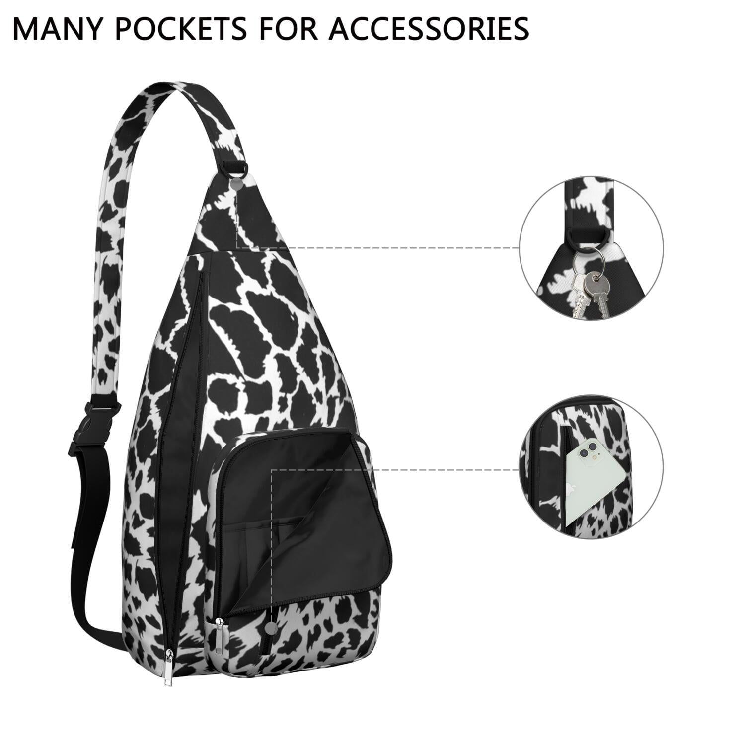 Textured Cheetah Chest Bag - 3D-Embossed Animal Print Sling Backpack (Luxury Tactile Design, Water-Resistant)