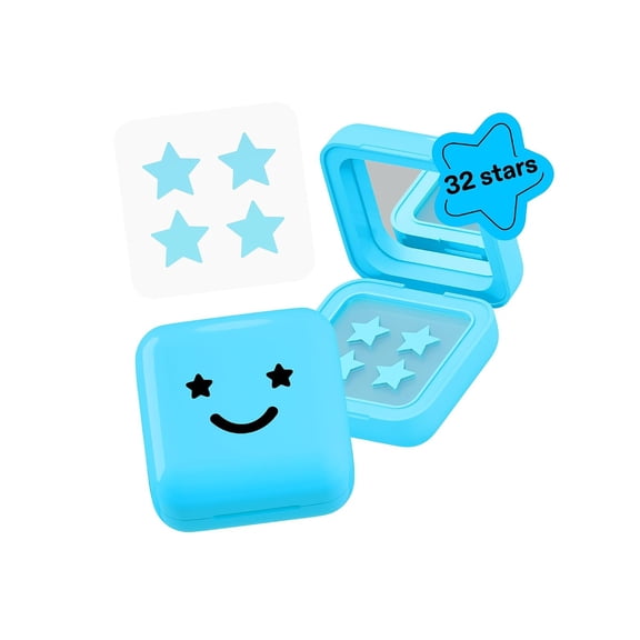 QARUN Hydro-Star Hydrocolloid Patches with Salicylic Acid,Inside a Big Blue Compact,Helps Unclog Pores,Shrink Spots,Absorb Fluid,And Reduce Redness,Vegan,Cruelty-Free Skincare (32 Count)
