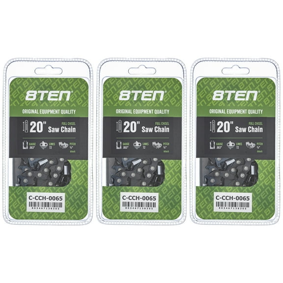 Full Chisel Chainsaw Chain 20 inch .063 3/8 72 DL for Stihl Husqvarna 3 Pack 810-CCC2287H