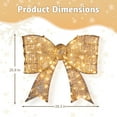 thumbnail image 6 of Zimtown Bowknot Christmas Ornament Lighted Outdoor Decoration Yard 150 LED Lights,Gold, 6 of 8