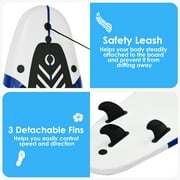 Costway 6 Surfboard Foamie Body Surfing Board W/3 Fins & Leash for Kids Adults White