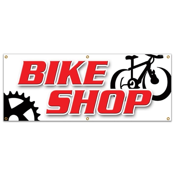 72" BIKE SHOP BANNER SIGN bicycle shop repair rental rent scooter cycle helmet shoes