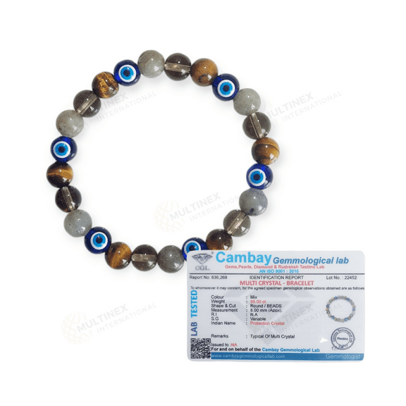 Natural Crystal Bracelet for Protection (Certified)