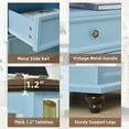 thumbnail image 5 of Nightstand with Charging Station, Farmhouse Nightstands with 2 Drawers Storage Side Table Bedside Cabinet for Bedroom Living Room - Light Blue, 5 of 8