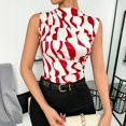 thumbnail image 6 of Women‘s Casual Tank Tops Mock Neck Sleeveless Cinched Waist Shirts Summer Slim Fit Pleated Blouses, S, 6 of 6