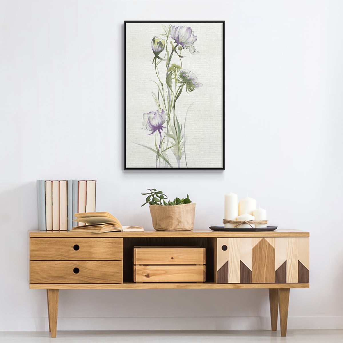 Late Summer Wildflowers I V30 Framed Premium Gallery Wrapped Canvas - Ready to Hang