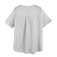 thumbnail image 3 of SNKSDGM Casual Easter Shirts for Women Womens Shirts Casual Summer Women's Fashion Casual Material New Striped Splicing Short Sleeved Shirt Color Shirt Spring Tops for Women 2025 Long Sleeve, 3 of 6