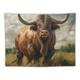 thumbnail image 5 of GOSMITH  Bull Tapestry Western Highland Cow Longhorn Farmhouse Country Cattle Wall Decor for Bedroom Cow Print Pictures Room Decor Bull Wall Art Animal Portrait Rustic Wall Hanging, 5 of 7