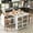 White, variant on Rolling Kitchen Island with 56.3" Extended Table, Kitchen Island Cart with LED Lights and Power Outlets, Side Table with 3-Tier Open Shelves and Storage Cabinet, Grey Blue