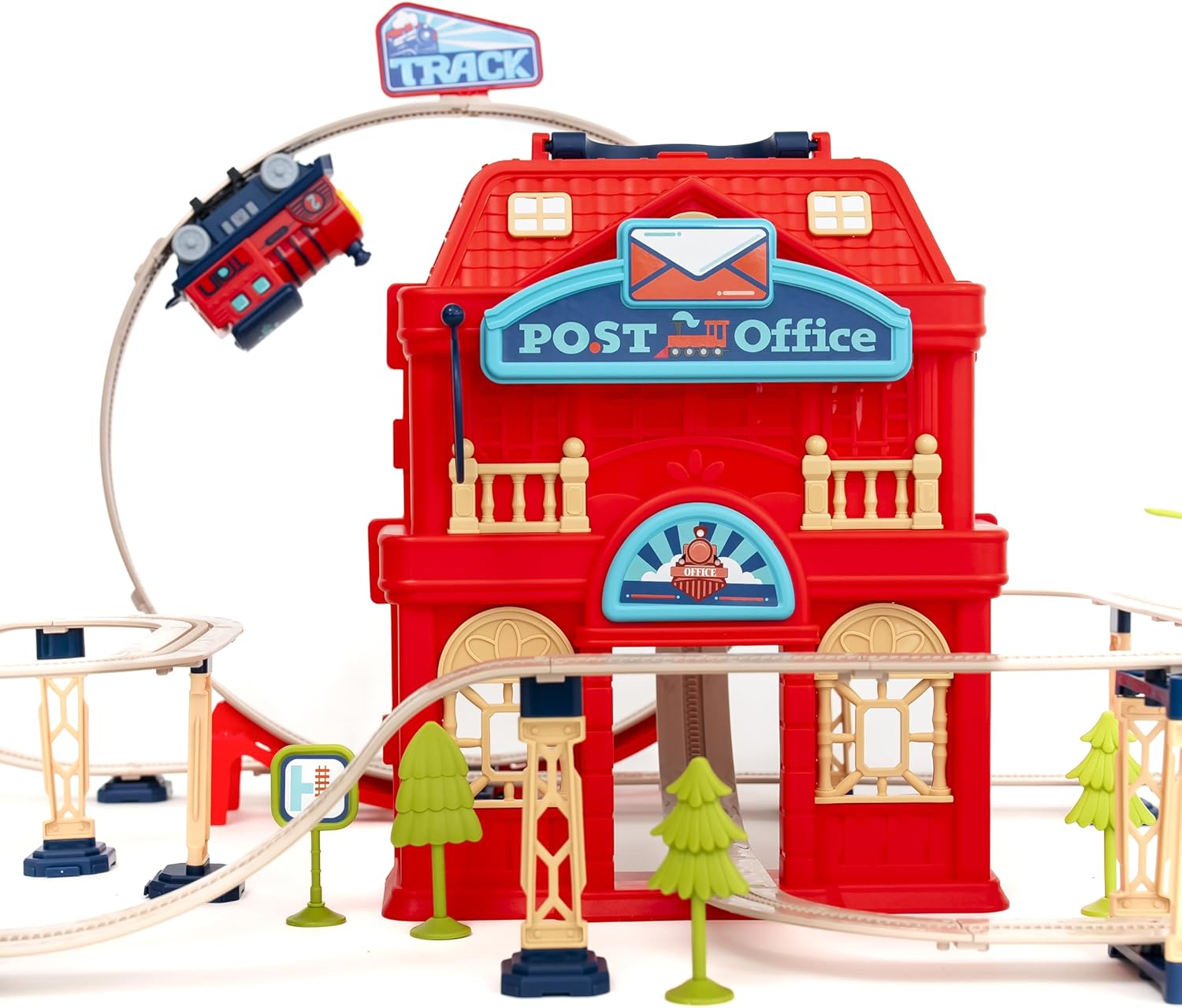 𝐏𝐑𝐄𝐌𝐈𝐔𝐌 Train Track Set for Toddlers & Kids – 142 PCS Train Tracks w/Reversible Curves, Bridges, Ramps – STEM Learning Toy for 3-7 Year Old Boys & Girls – Great Birthday Idea