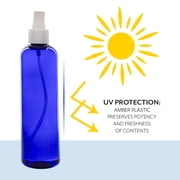 Cornucopia Brands 8oz Blue PLASTIC Spray Bottles w/ White Fine Mist Atomizers (6-Pack); for DIY Home Cleaning, Aromatherapy, Beauty Care