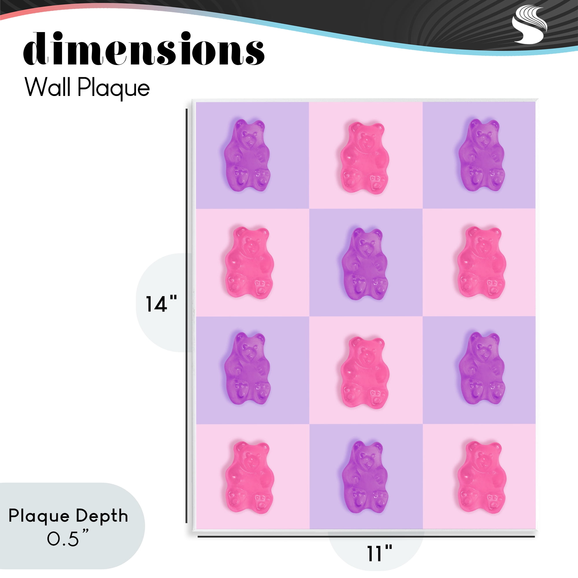 Stupell Industries Pink & Lilac Candy Bears Wall Plaque Art, design by LISH Creative