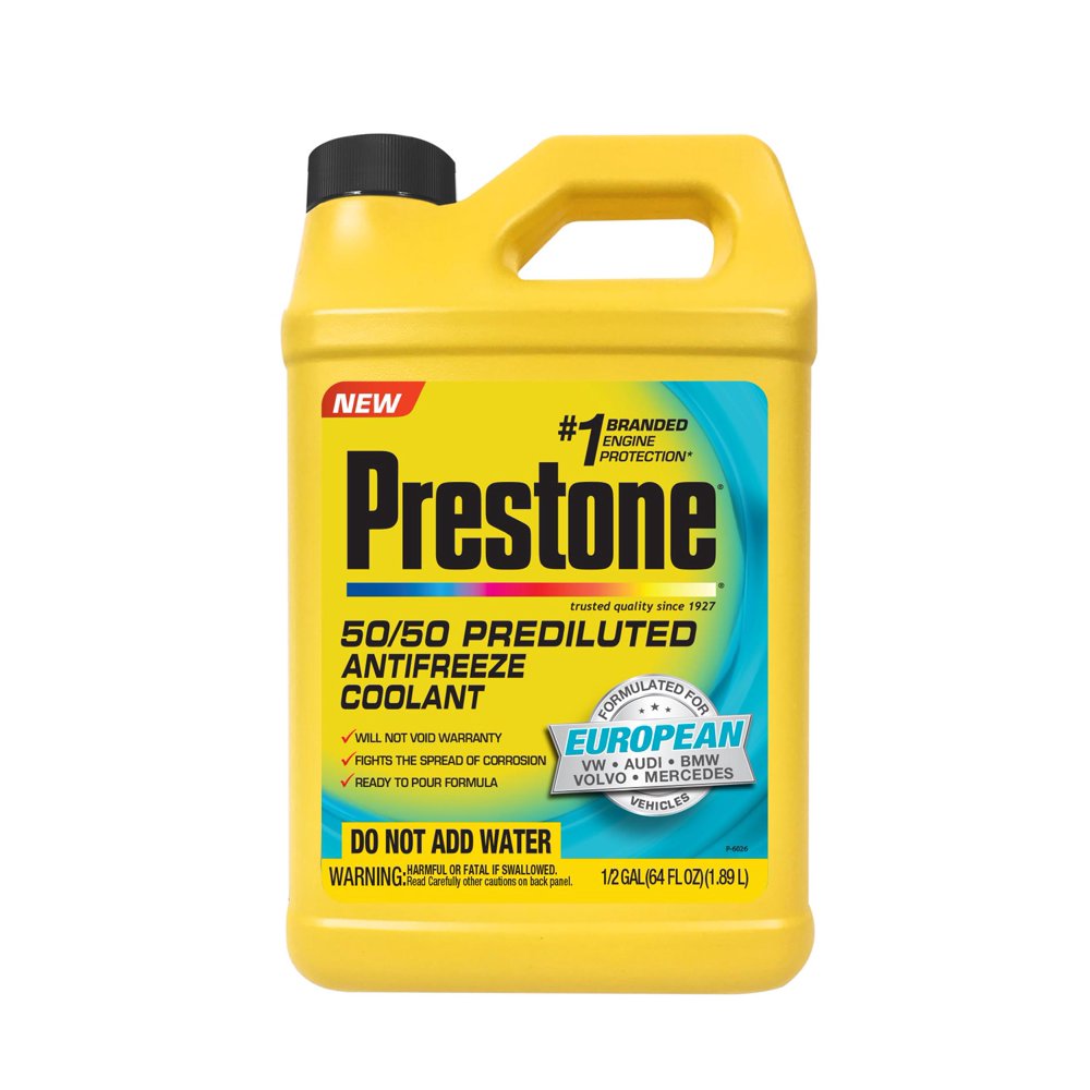 Prestone Prediluted Antifreeze/Coolant Formulated For European Vehicles