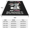 thumbnail image 4 of Cute Rabbit Blanket Funny Rabbit Throw Blanket Soft Warm Just a Girl Who Loves Bunnies Blanket Lightweight Blankets Flannel Fleece Animal Blanket for Sofa Couch Bed Travel Gift for Kids Adults 80"x60", 4 of 6