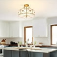 thumbnail image 6 of FINE MAKER 4-Light Postmodern Metal Gold Chandelier, 6 of 15