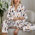 thumbnail image 6 of Salouo Halloween Gnome Pattern Women's Pajamas Set Long Sleeve Button Down Sleepwear Soft Pj Lounge Sets for women 2 Piece Pjs Set with Long Pants-Small, 6 of 7
