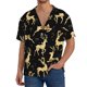 thumbnail image 1 of Fotbe Christmas Gold Deers Camisa Estampada de Manga Corta para Hombre, Casual de Verano, Estilo Playero, Sin Arrugas-X-Large, 1 of 5