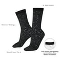 thumbnail image 4 of Disketp Black Glitter Unisex Crew Socks Lightweight Breathable Ventilation Ankle Socks, Mid-calf socks for Daily, 4 of 6