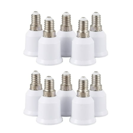 

10 Pcs E14 E27 Adapter Base Screw LED Light Bulb Bulb Socket Converter White
