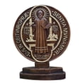 thumbnail image 4 of Catholic Saint Saint Benedict Protection Medal Double-Sided Desktop Ornament Exorcism Wooden Relief Religious Gift, 4 of 5
