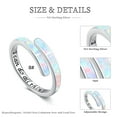 thumbnail image 3 of Coachuhhar Opal Ring 925 Sterling Silver White Adjustable Opal Rings Opal Jewelry Gifts for Women Birthday, 3 of 8