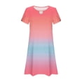 thumbnail image 4 of MaFYtyTPR Women Summer Dress Fashion Printed Casual Hollow Neckline Short Sleeve Loose Round Neck Dresses A-Pink L, 4 of 5
