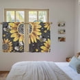 thumbnail image 4 of Sunflower Bee Kitchen Curtains, Black Yellow Farm Flower Spring Summer Light Filtering Window Curtain Panels, 2Pcs Rod Pocket Window Treatments Set for Cabin Bathroom Bedroom 52x45 Inches, 4 of 9