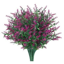 GRNSHTS 8 Bundles Artificial Lavender Flowers, Outdoor Fake Flowers UV Resistant No Fade Faux Plastic Bouquet Plants Lover Favors for Home Wedding Garden Porch Decor (Orchid)